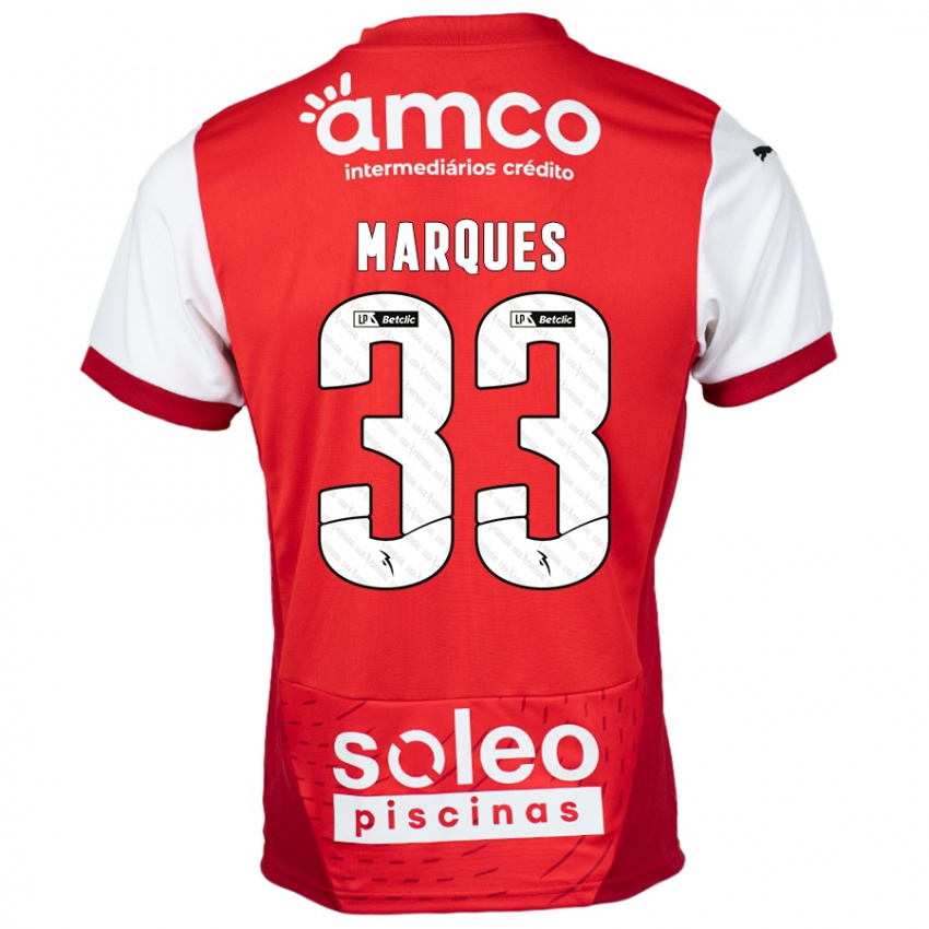 Niño Camiseta João Marques #33 Rojo Blanco 1ª Equipación 2024/25 La Camisa Perú