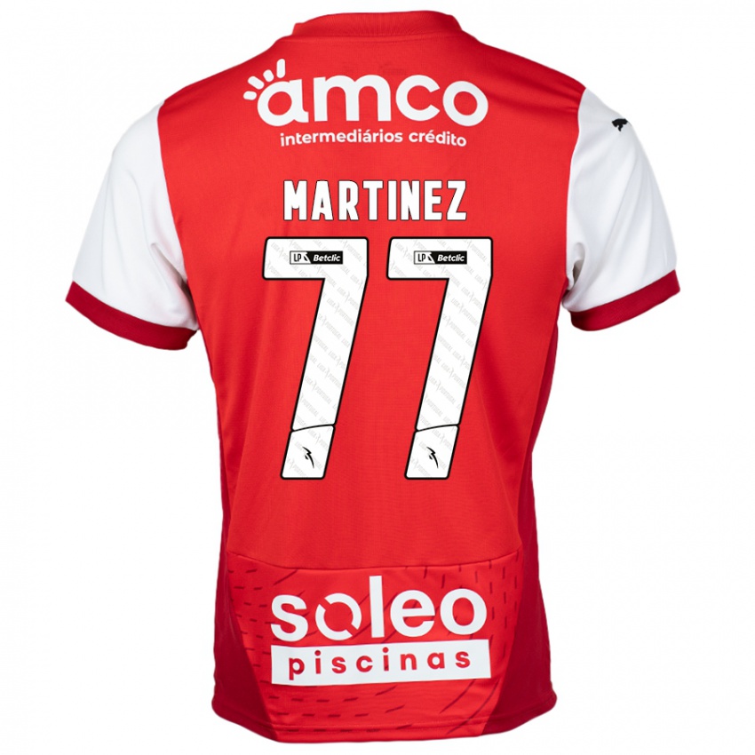 Niño Camiseta Gabri Martínez #77 Rojo Blanco 1ª Equipación 2024/25 La Camisa Perú