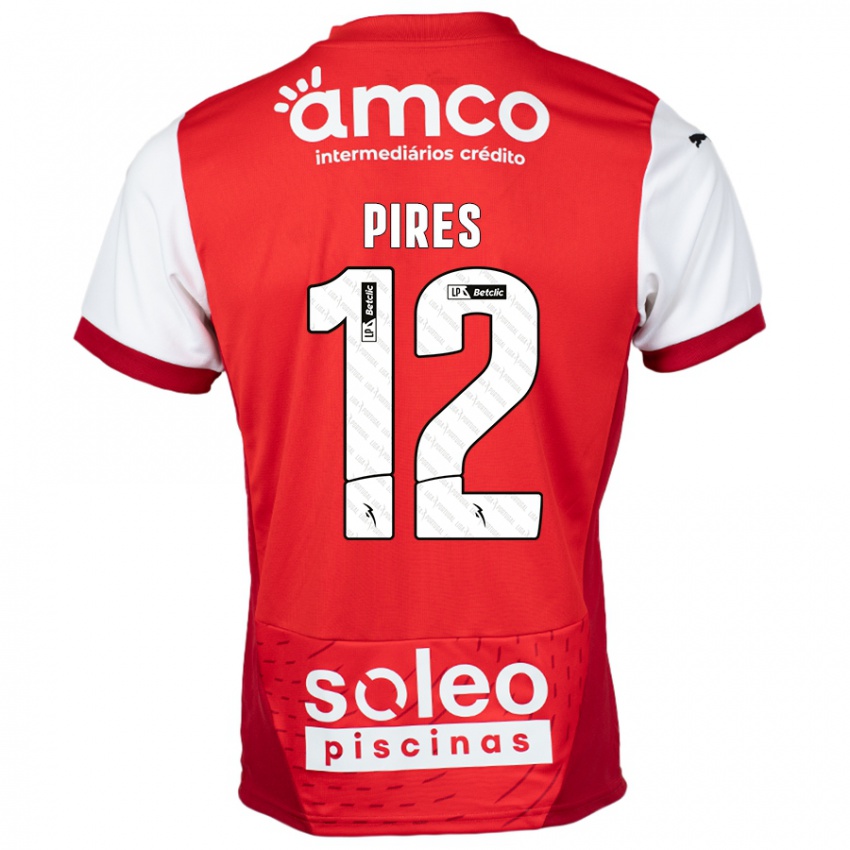 Niño Camiseta Hugo Pires #12 Rojo Blanco 1ª Equipación 2024/25 La Camisa Perú