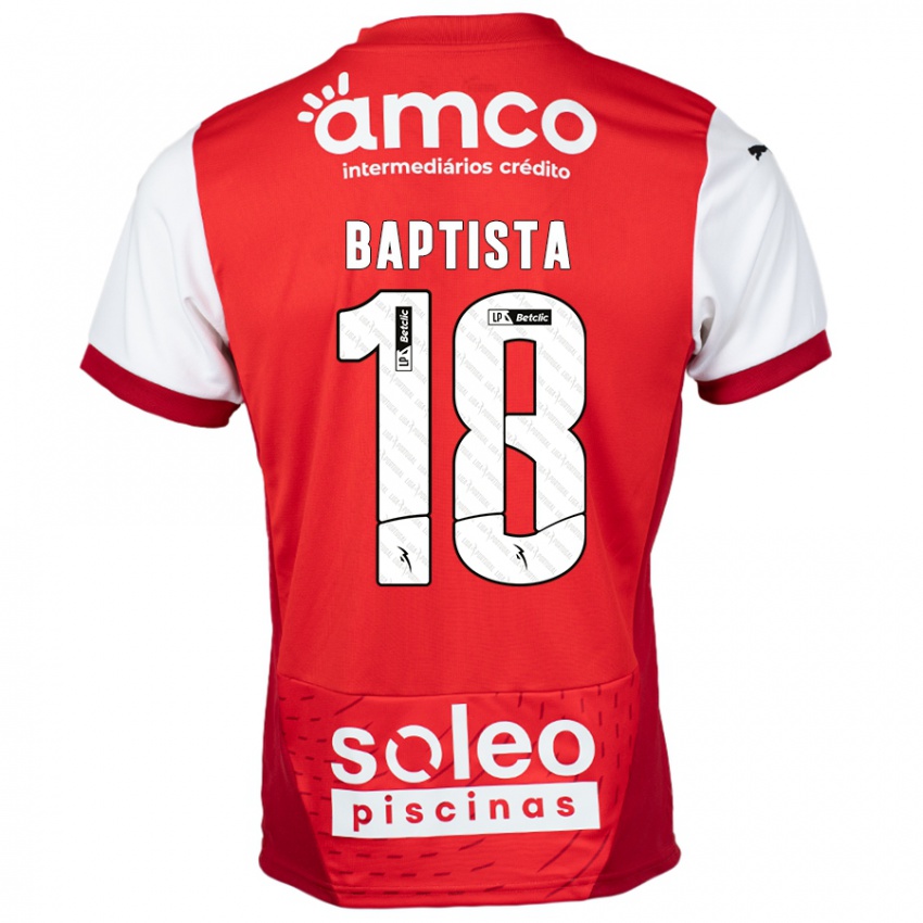 Niño Camiseta Tiago Baptista #18 Rojo Blanco 1ª Equipación 2024/25 La Camisa Perú