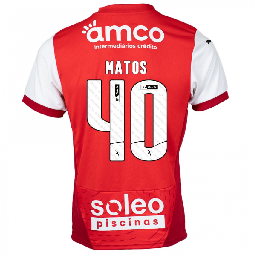 Niño Camiseta João Matos #40 Rojo Blanco 1ª Equipación 2024/25 La Camisa Perú