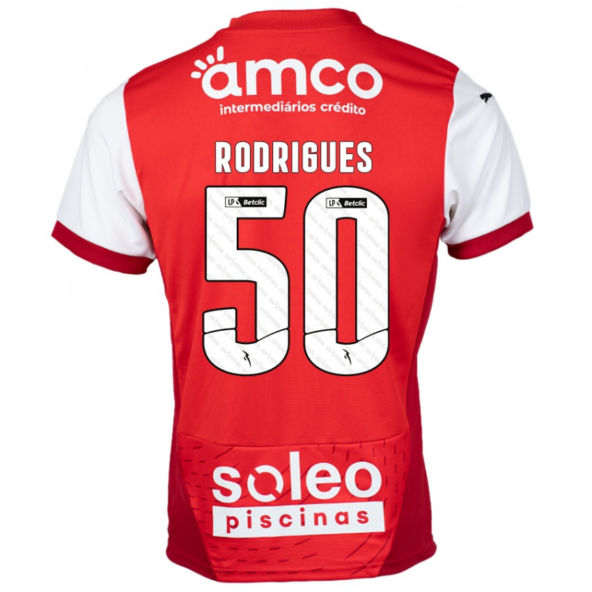 Niño Camiseta Diego Rodrigues #50 Rojo Blanco 1ª Equipación 2024/25 La Camisa Perú