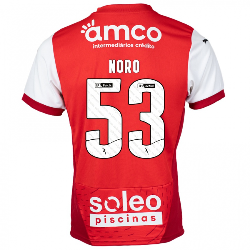 Niño Camiseta Jonatás Noro #53 Rojo Blanco 1ª Equipación 2024/25 La Camisa Perú