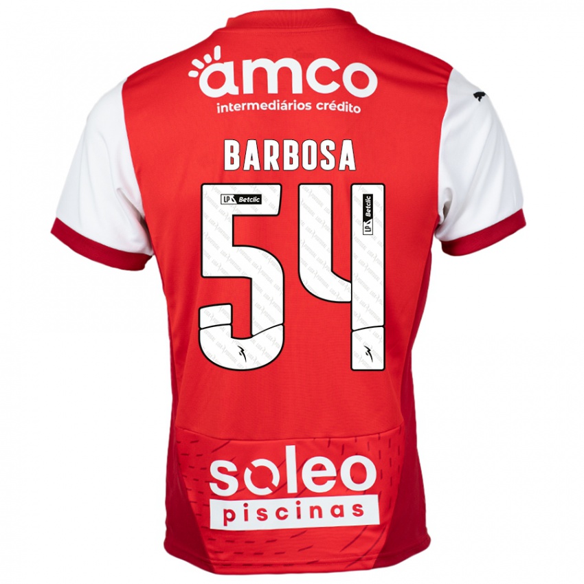 Niño Camiseta Guilherme Barbosa #54 Rojo Blanco 1ª Equipación 2024/25 La Camisa Perú