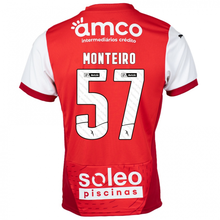 Niño Camiseta Jordan Monteiro #57 Rojo Blanco 1ª Equipación 2024/25 La Camisa Perú