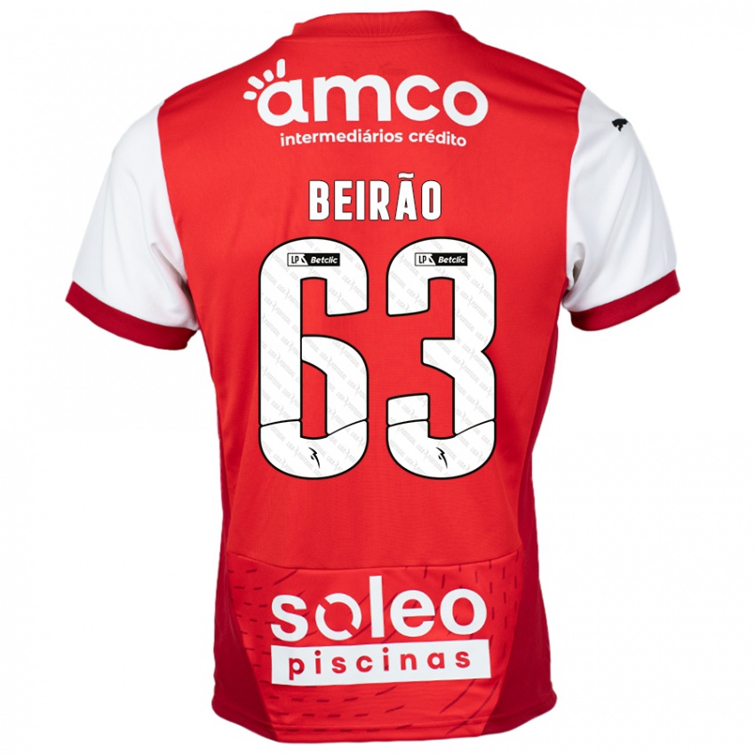 Niño Camiseta Rodrigo Beirão #63 Rojo Blanco 1ª Equipación 2024/25 La Camisa Perú