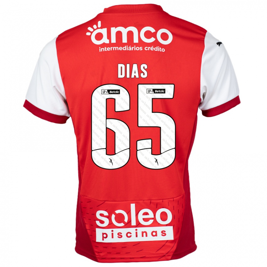 Niño Camiseta Leandro Dias #65 Rojo Blanco 1ª Equipación 2024/25 La Camisa Perú