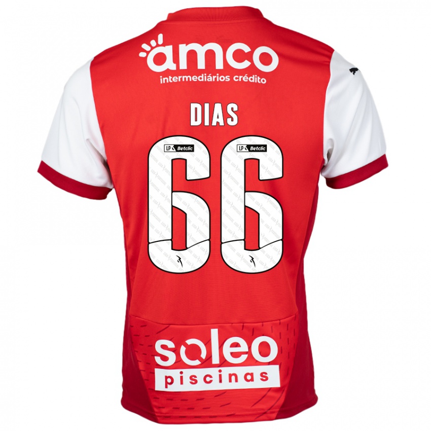 Niño Camiseta Gonçalo Dias #66 Rojo Blanco 1ª Equipación 2024/25 La Camisa Perú