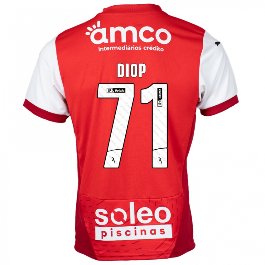 Niño Camiseta Mamadou Diop #71 Rojo Blanco 1ª Equipación 2024/25 La Camisa Perú