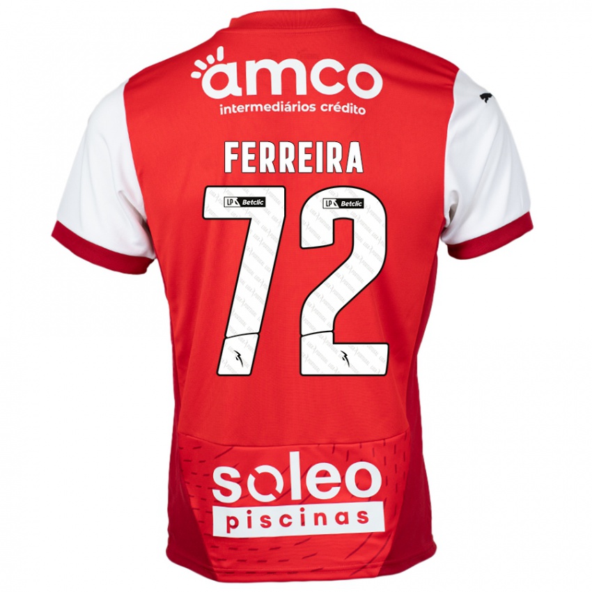 Niño Camiseta André Ferreira #72 Rojo Blanco 1ª Equipación 2024/25 La Camisa Perú