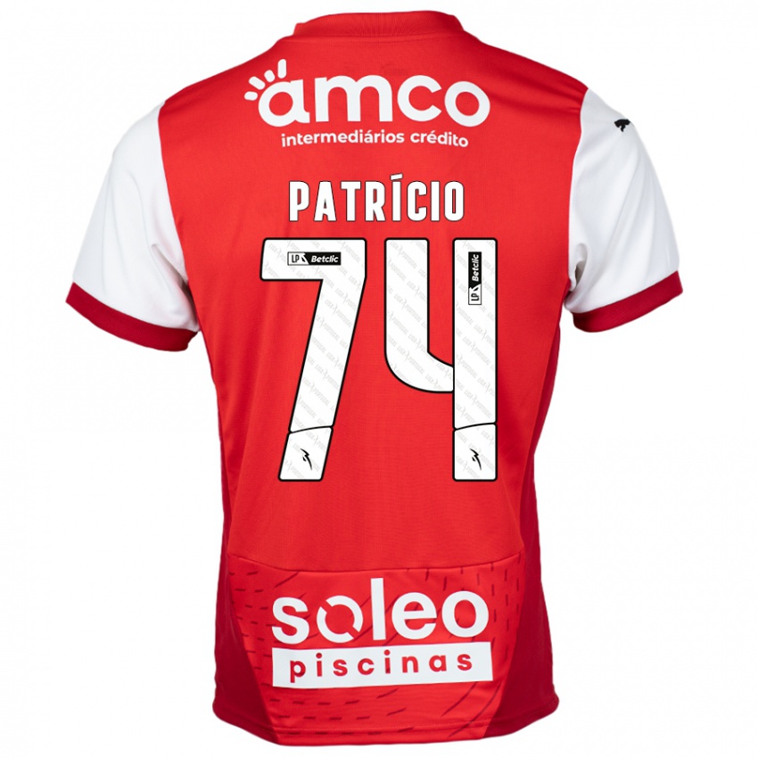 Niño Camiseta Nuno Patrício #74 Rojo Blanco 1ª Equipación 2024/25 La Camisa Perú