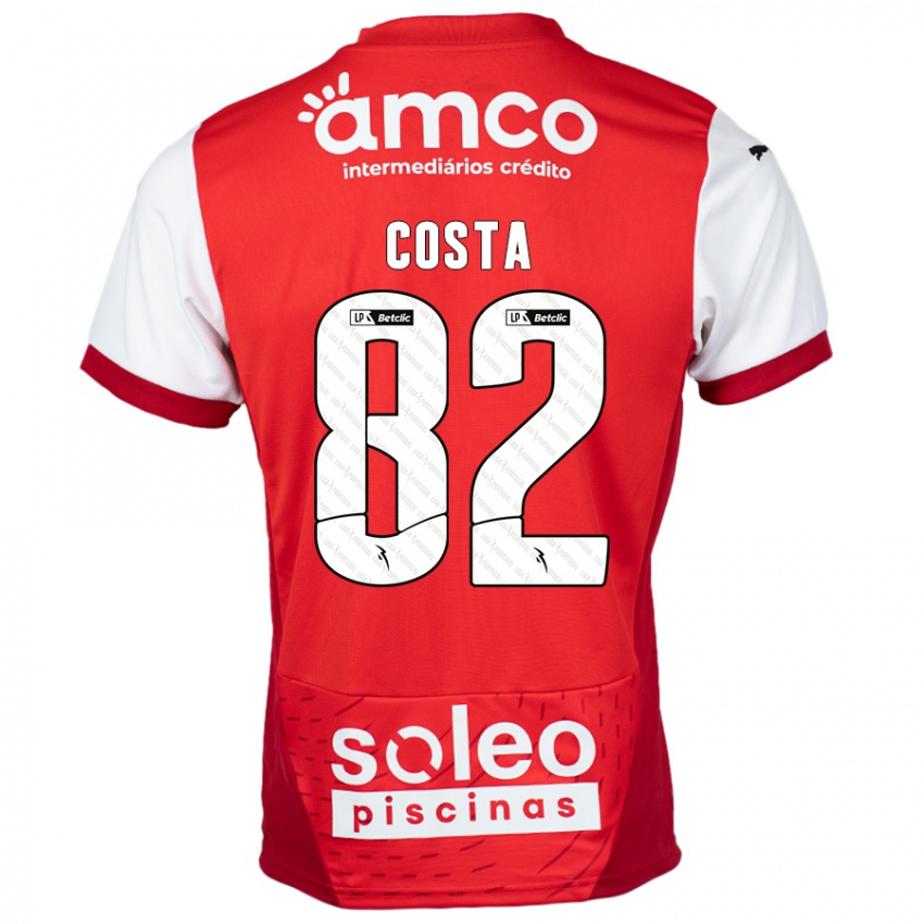 Niño Camiseta Gui Costa #82 Rojo Blanco 1ª Equipación 2024/25 La Camisa Perú