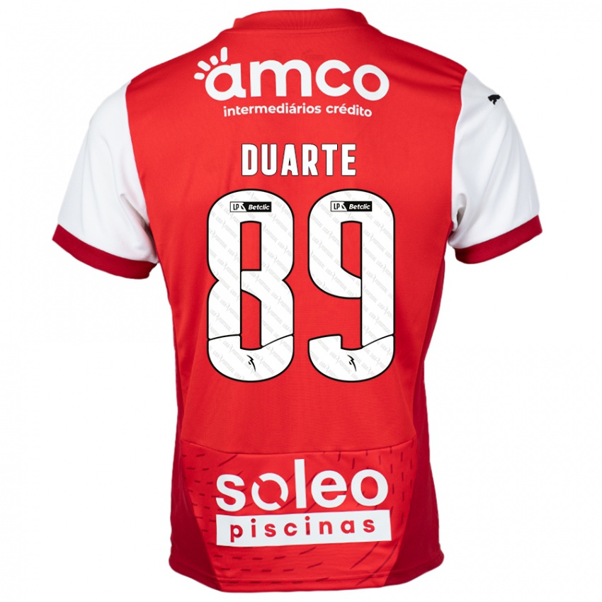 Niño Camiseta Afonso Duarte #89 Rojo Blanco 1ª Equipación 2024/25 La Camisa Perú