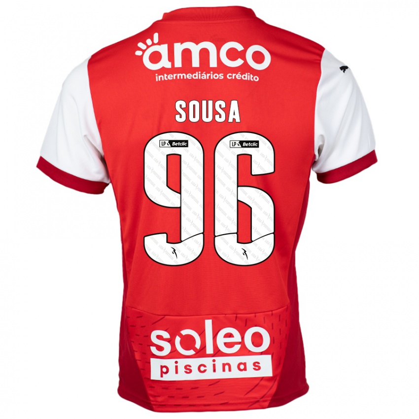 Niño Camiseta Afonso Sousa #96 Rojo Blanco 1ª Equipación 2024/25 La Camisa Perú