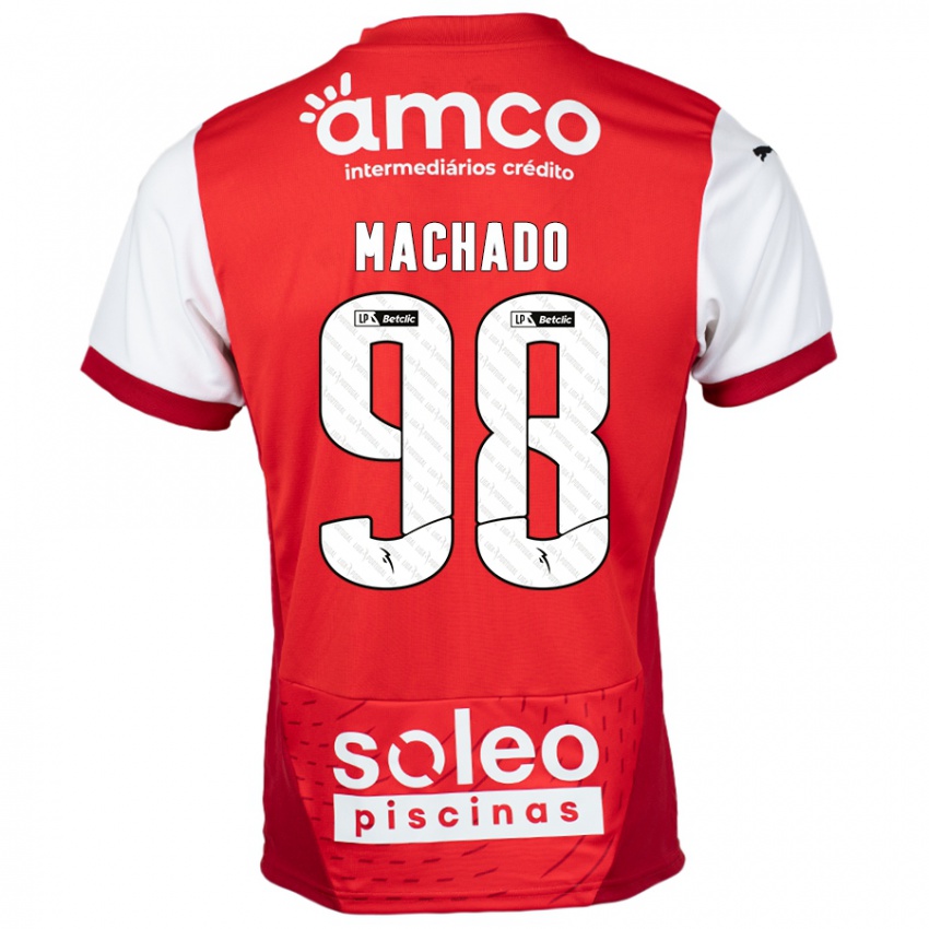 Niño Camiseta Gonçalo Machado #98 Rojo Blanco 1ª Equipación 2024/25 La Camisa Perú