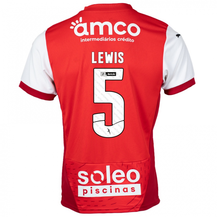 Niño Camiseta Leah Lewis #5 Rojo Blanco 1ª Equipación 2024/25 La Camisa Perú