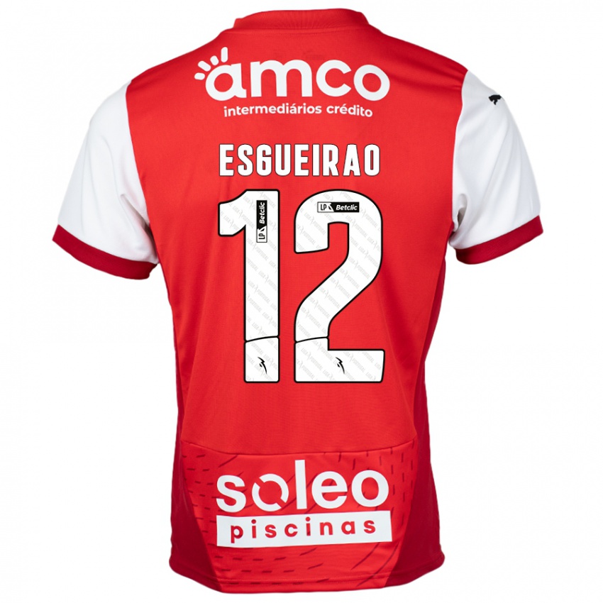 Niño Camiseta Íris Esgueirão #12 Rojo Blanco 1ª Equipación 2024/25 La Camisa Perú