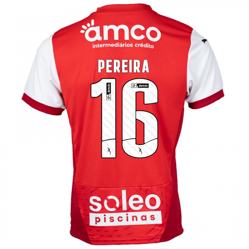 Niño Camiseta Catarina Pereira #16 Rojo Blanco 1ª Equipación 2024/25 La Camisa Perú