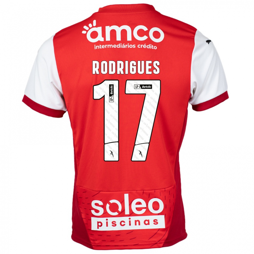 Niño Camiseta Tânia Rodrigues #17 Rojo Blanco 1ª Equipación 2024/25 La Camisa Perú