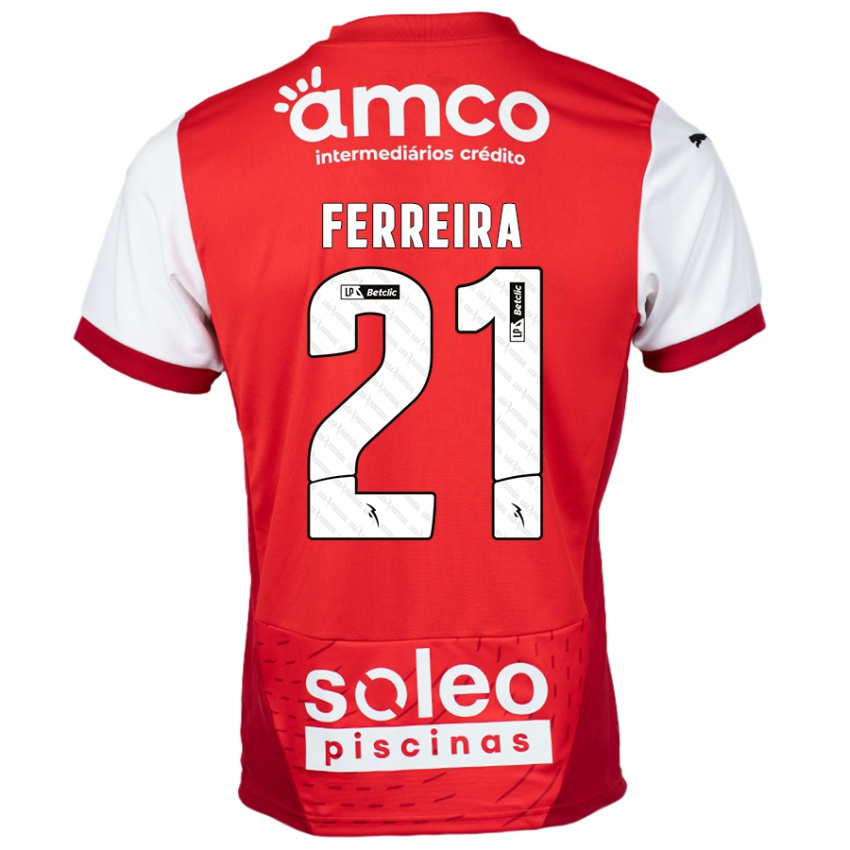 Niño Camiseta Ana Carolina Ferreira #21 Rojo Blanco 1ª Equipación 2024/25 La Camisa Perú