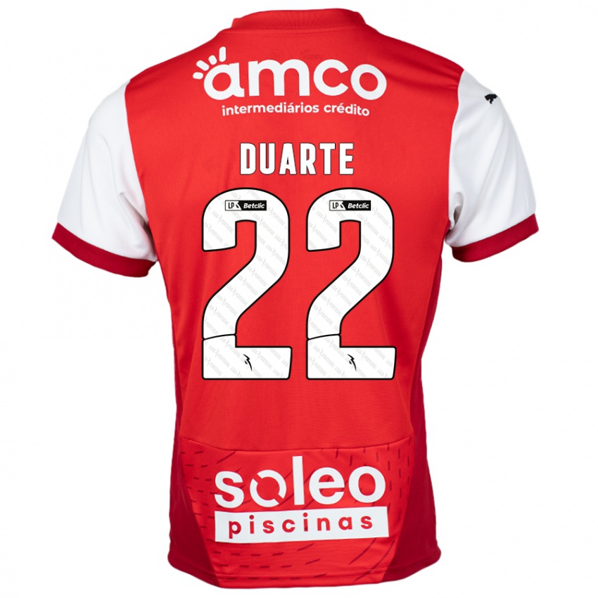 Niño Camiseta Vânia Duarte #22 Rojo Blanco 1ª Equipación 2024/25 La Camisa Perú