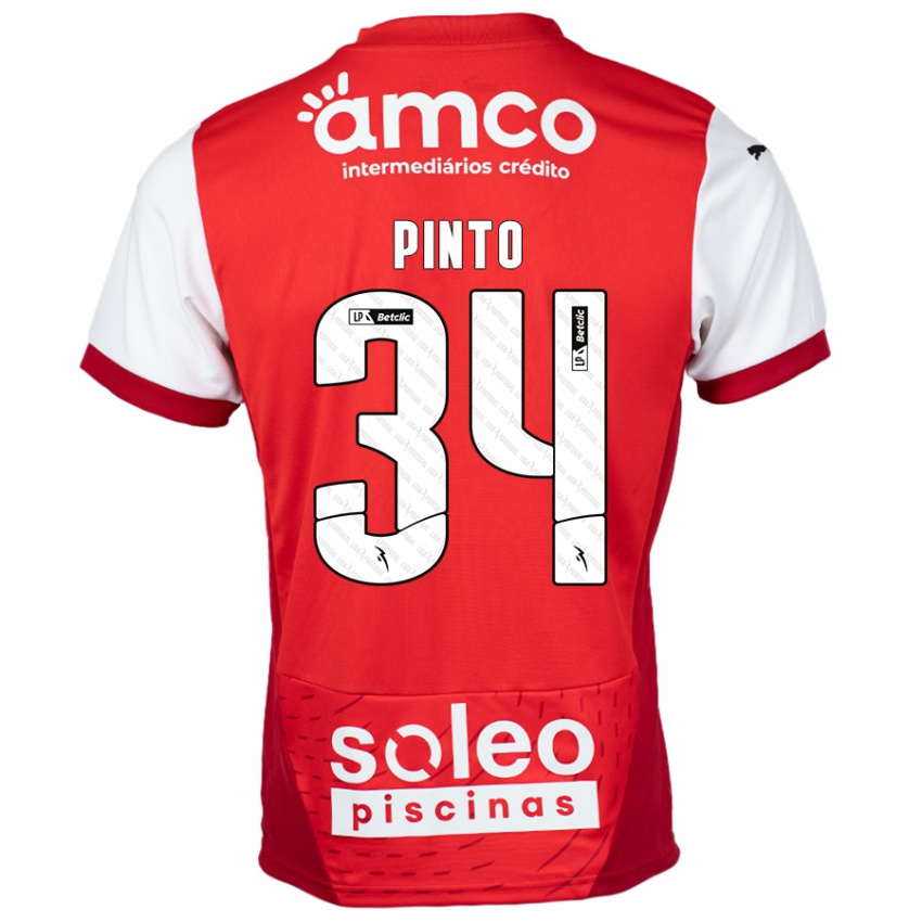 Niño Camiseta Ana Pinto #34 Rojo Blanco 1ª Equipación 2024/25 La Camisa Perú