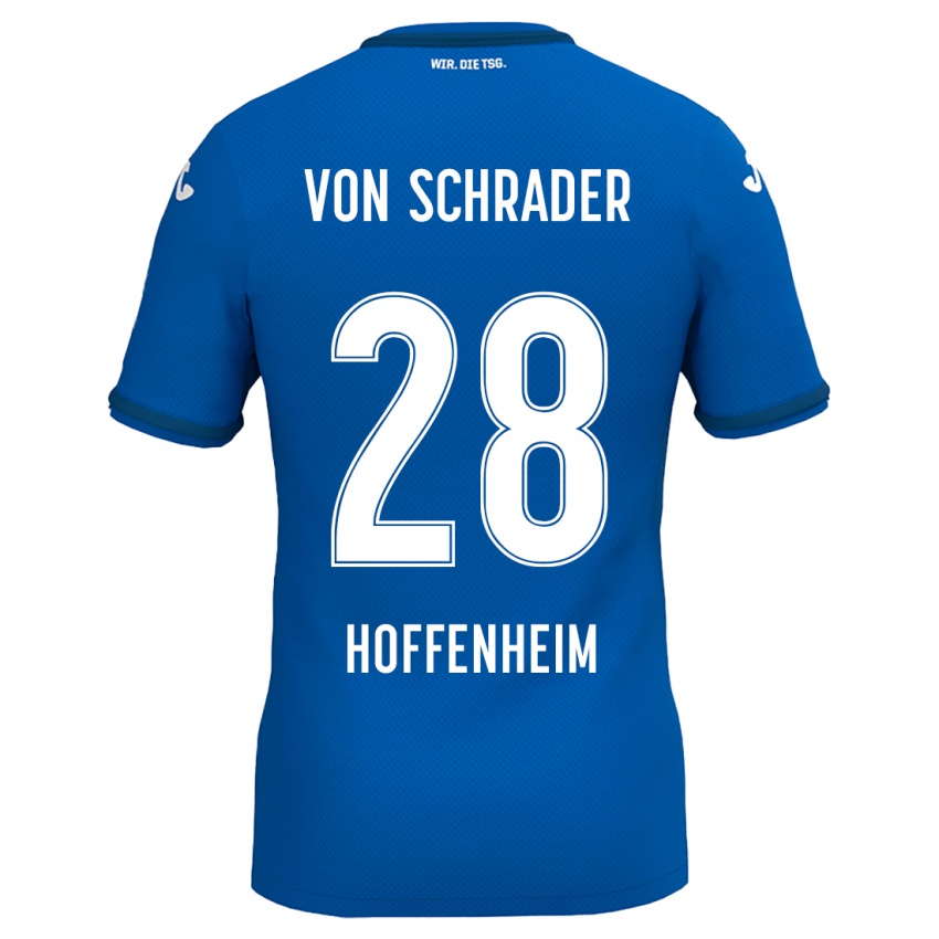 Niño Camiseta Lina Von Schrader #28 Azul Real 1ª Equipación 2024/25 La Camisa Perú