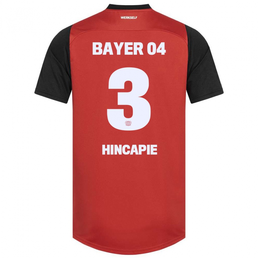 Niño Camiseta Piero Hincapié #3 Rojo Negro 1ª Equipación 2024/25 La Camisa Perú