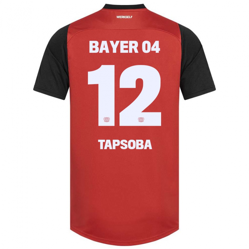 Niño Camiseta Edmond Tapsoba #12 Rojo Negro 1ª Equipación 2024/25 La Camisa Perú