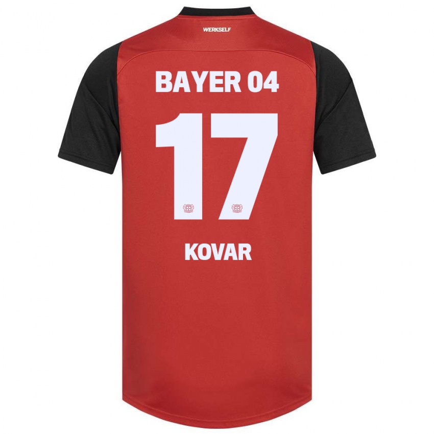 Niño Camiseta Matej Kovar #17 Rojo Negro 1ª Equipación 2024/25 La Camisa Perú