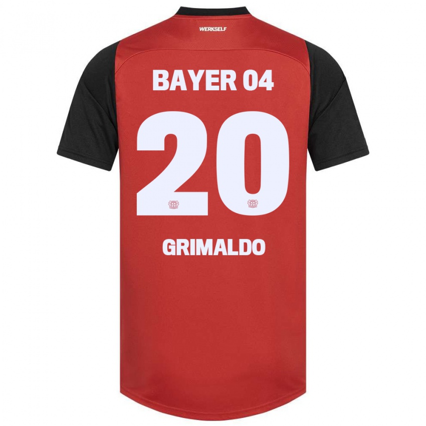 Niño Camiseta Alejandro Grimaldo #20 Rojo Negro 1ª Equipación 2024/25 La Camisa Perú