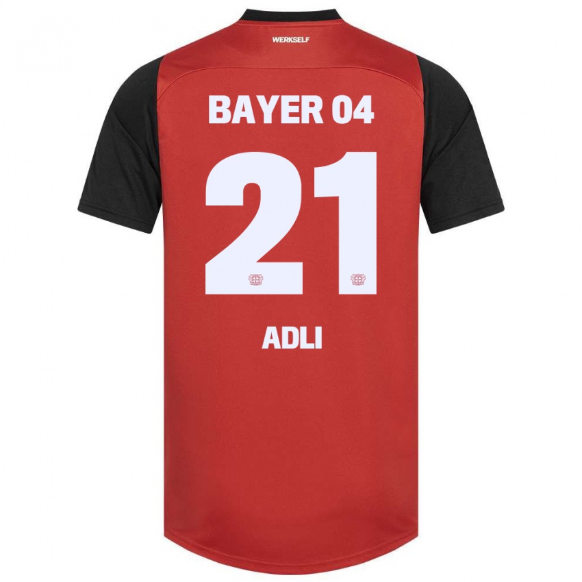 Niño Camiseta Amine Adli #21 Rojo Negro 1ª Equipación 2024/25 La Camisa Perú