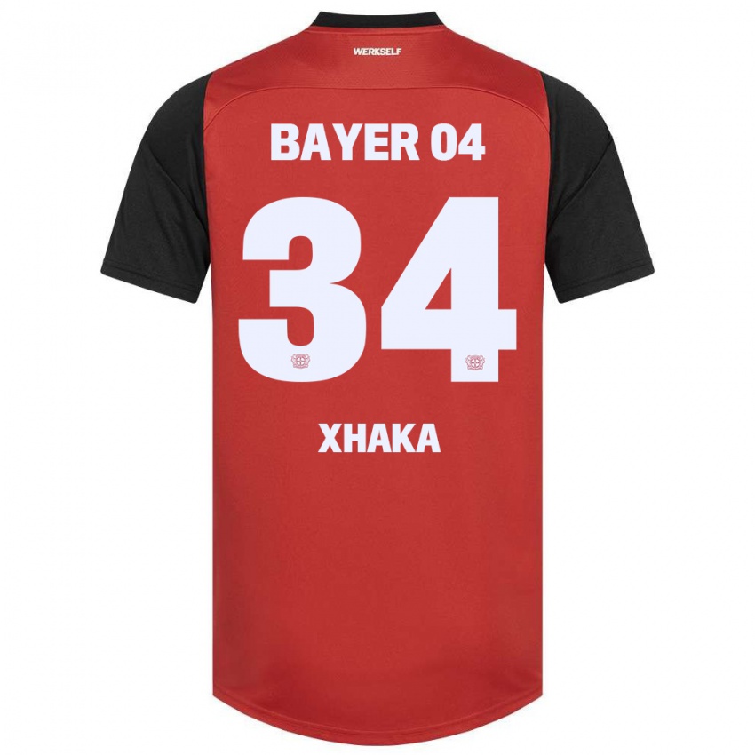 Niño Camiseta Granit Xhaka #34 Rojo Negro 1ª Equipación 2024/25 La Camisa Perú