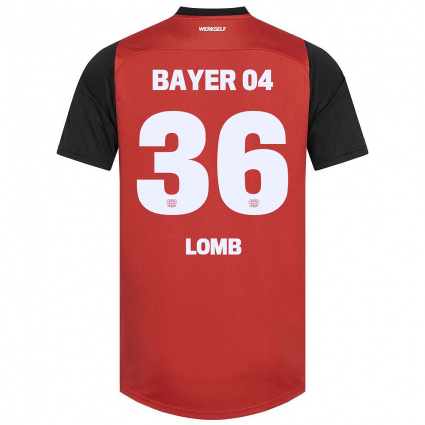 Niño Camiseta Niklas Lomb #36 Rojo Negro 1ª Equipación 2024/25 La Camisa Perú