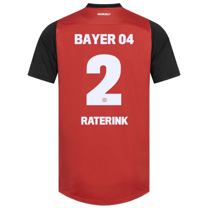 Niño Camiseta Othniël Raterink #2 Rojo Negro 1ª Equipación 2024/25 La Camisa Perú