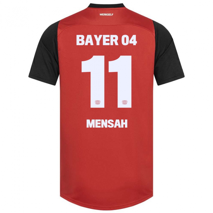 Niño Camiseta Jeremiah Mensah #11 Rojo Negro 1ª Equipación 2024/25 La Camisa Perú