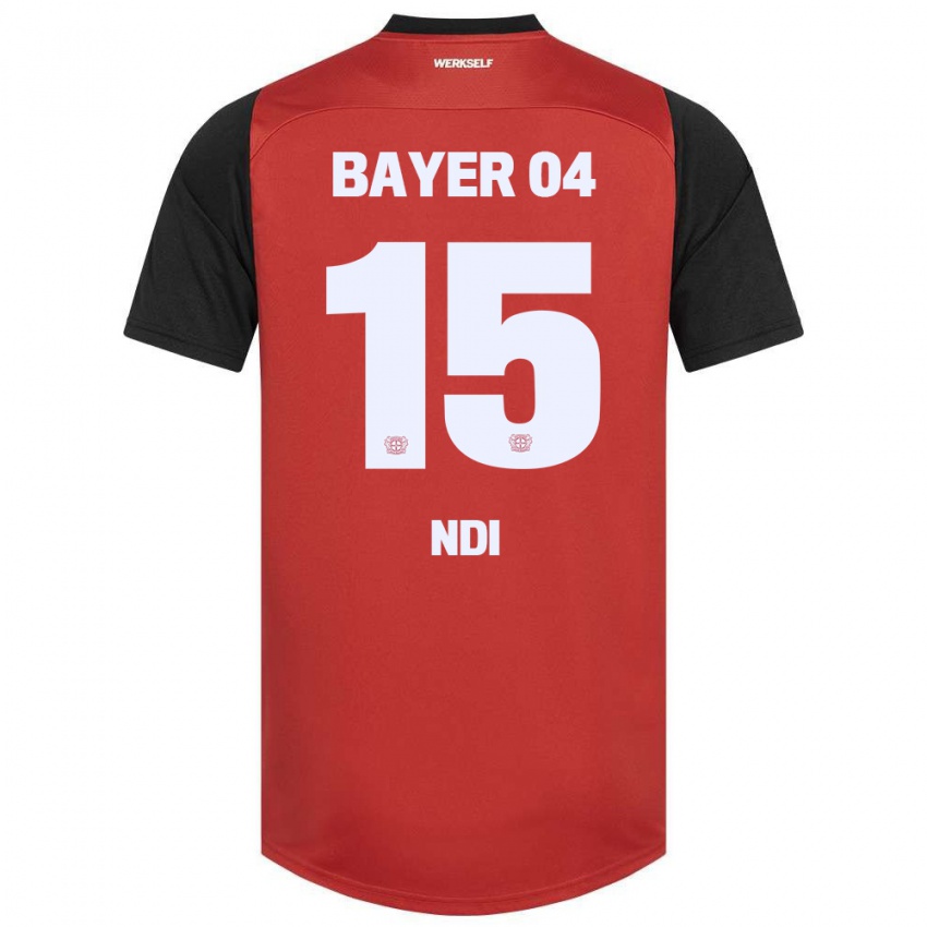 Niño Camiseta Bradley Ndi #15 Rojo Negro 1ª Equipación 2024/25 La Camisa Perú