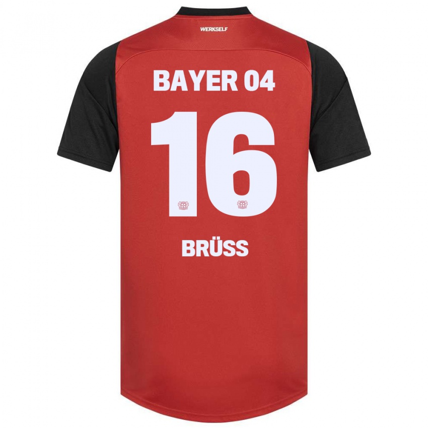 Niño Camiseta Tom Brüss #16 Rojo Negro 1ª Equipación 2024/25 La Camisa Perú