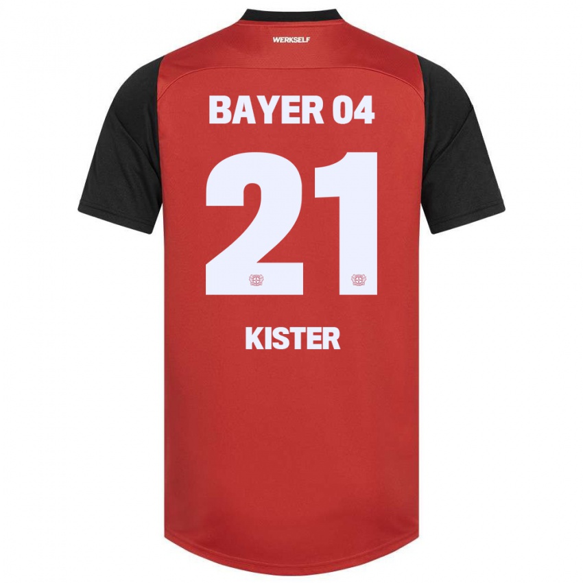 Niño Camiseta Akim Kister #21 Rojo Negro 1ª Equipación 2024/25 La Camisa Perú