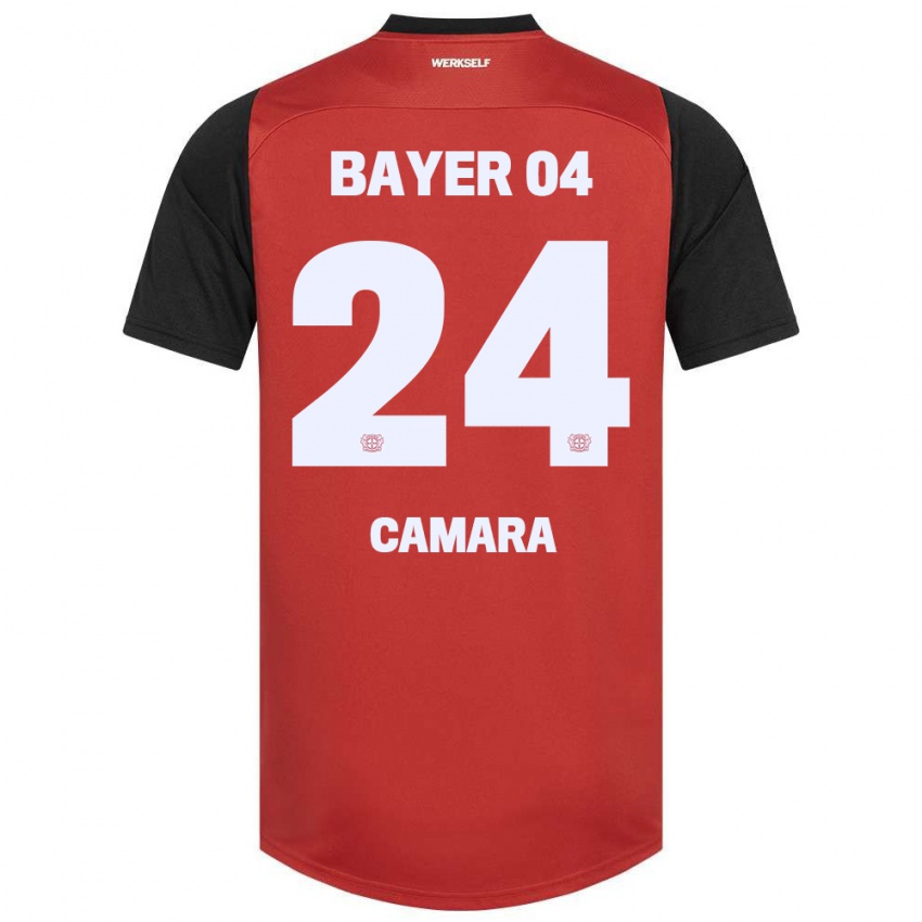 Niño Camiseta Nourdine Camara #24 Rojo Negro 1ª Equipación 2024/25 La Camisa Perú