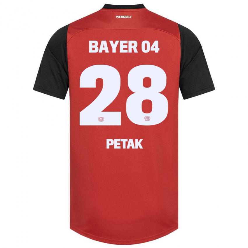 Niño Camiseta Raoul Petak #28 Rojo Negro 1ª Equipación 2024/25 La Camisa Perú