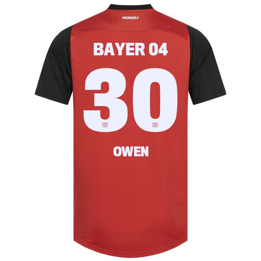 Niño Camiseta Emmanuel Owen #30 Rojo Negro 1ª Equipación 2024/25 La Camisa Perú