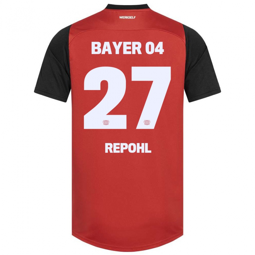 Niño Camiseta Friederike Repohl #27 Rojo Negro 1ª Equipación 2024/25 La Camisa Perú