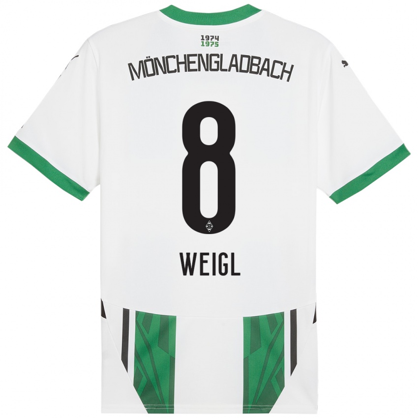 Niño Camiseta Julian Weigl #8 Blanco Verde 1ª Equipación 2024/25 La Camisa Perú