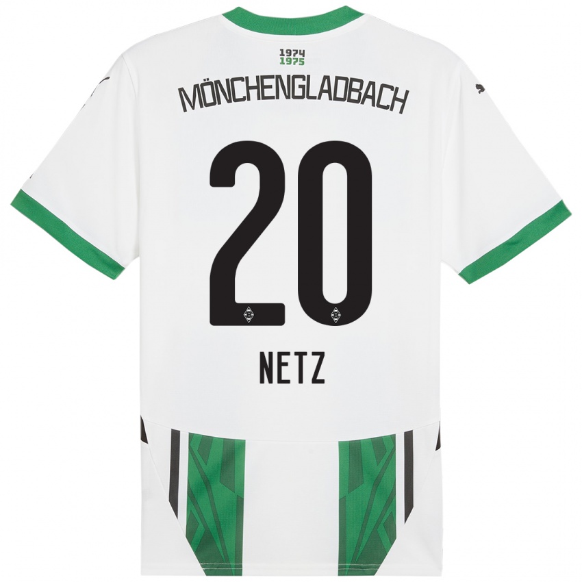 Niño Camiseta Luca Netz #20 Blanco Verde 1ª Equipación 2024/25 La Camisa Perú