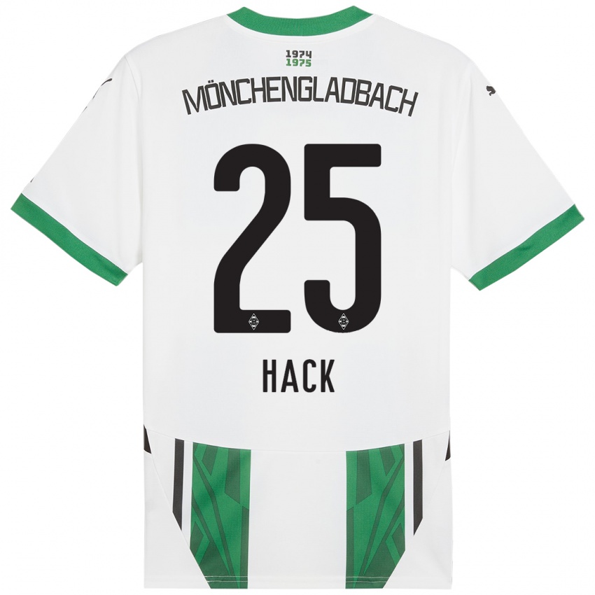 Niño Camiseta Robin Hack #25 Blanco Verde 1ª Equipación 2024/25 La Camisa Perú