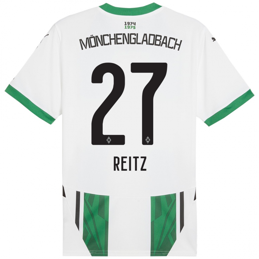 Niño Camiseta Rocco Reitz #27 Blanco Verde 1ª Equipación 2024/25 La Camisa Perú