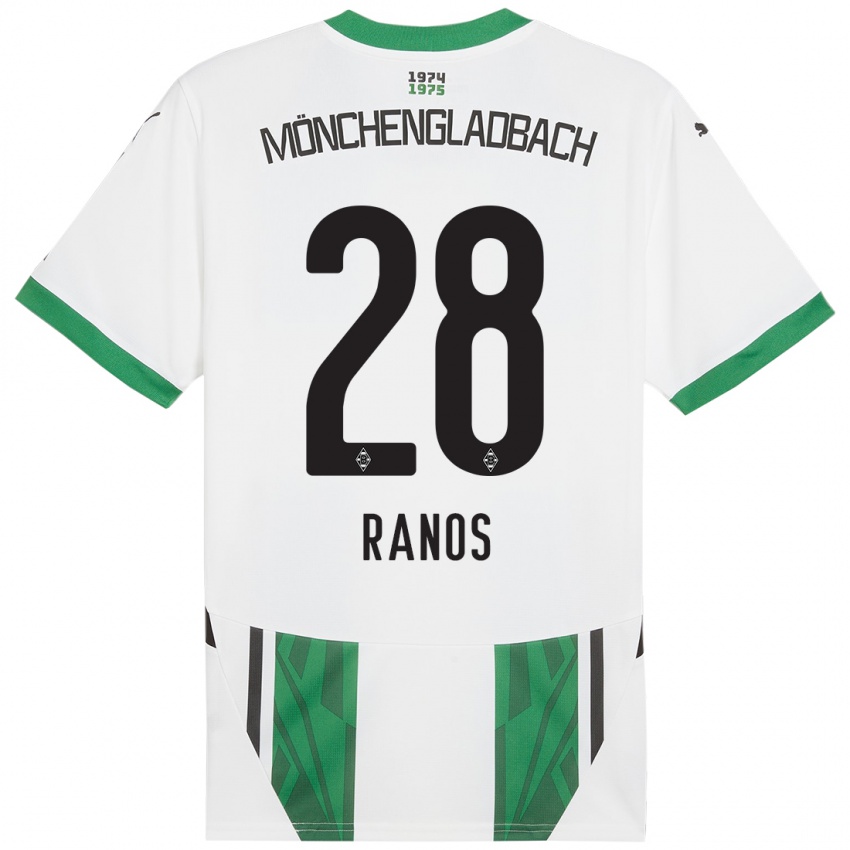 Niño Camiseta Grant-Leon Ranos #28 Blanco Verde 1ª Equipación 2024/25 La Camisa Perú