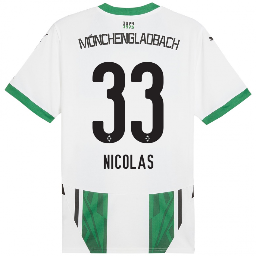 Niño Camiseta Moritz Nicolas #33 Blanco Verde 1ª Equipación 2024/25 La Camisa Perú