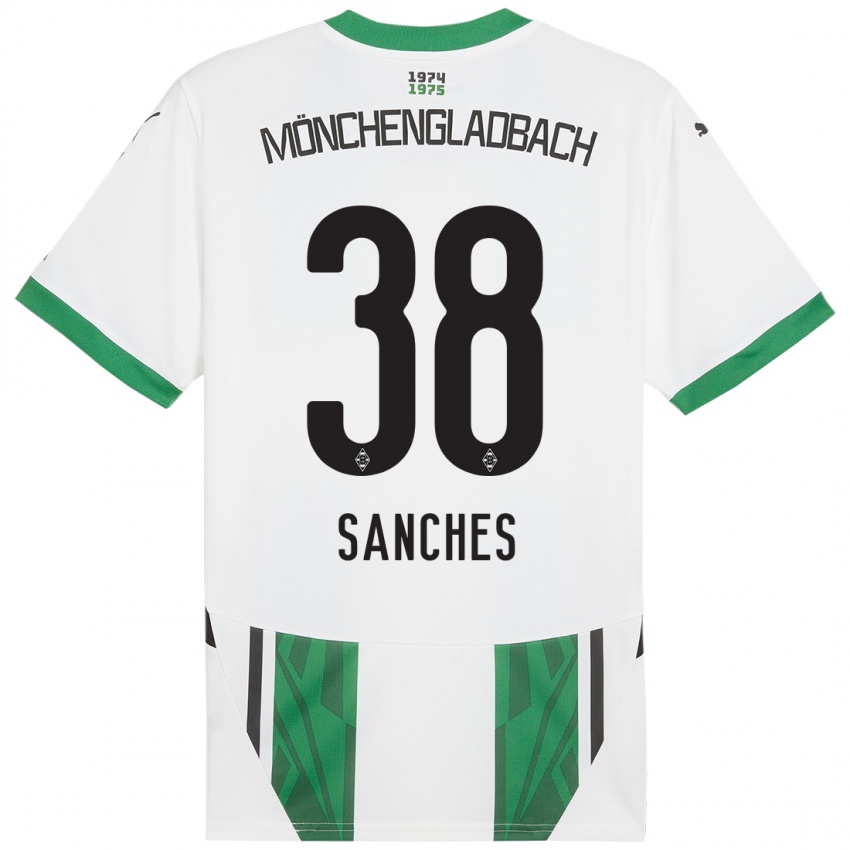 Niño Camiseta Yvandro Borges Sanches #38 Blanco Verde 1ª Equipación 2024/25 La Camisa Perú